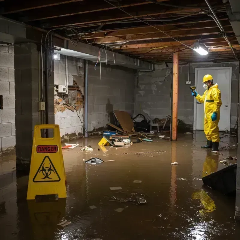 Flooded Basement Electrical Hazard in Waverly, IL Property